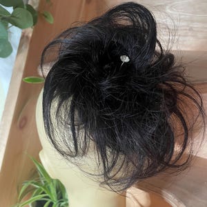 Brown black small scrunchie hair tie , to add volume and texture to anyone who has fine hair (7/49)