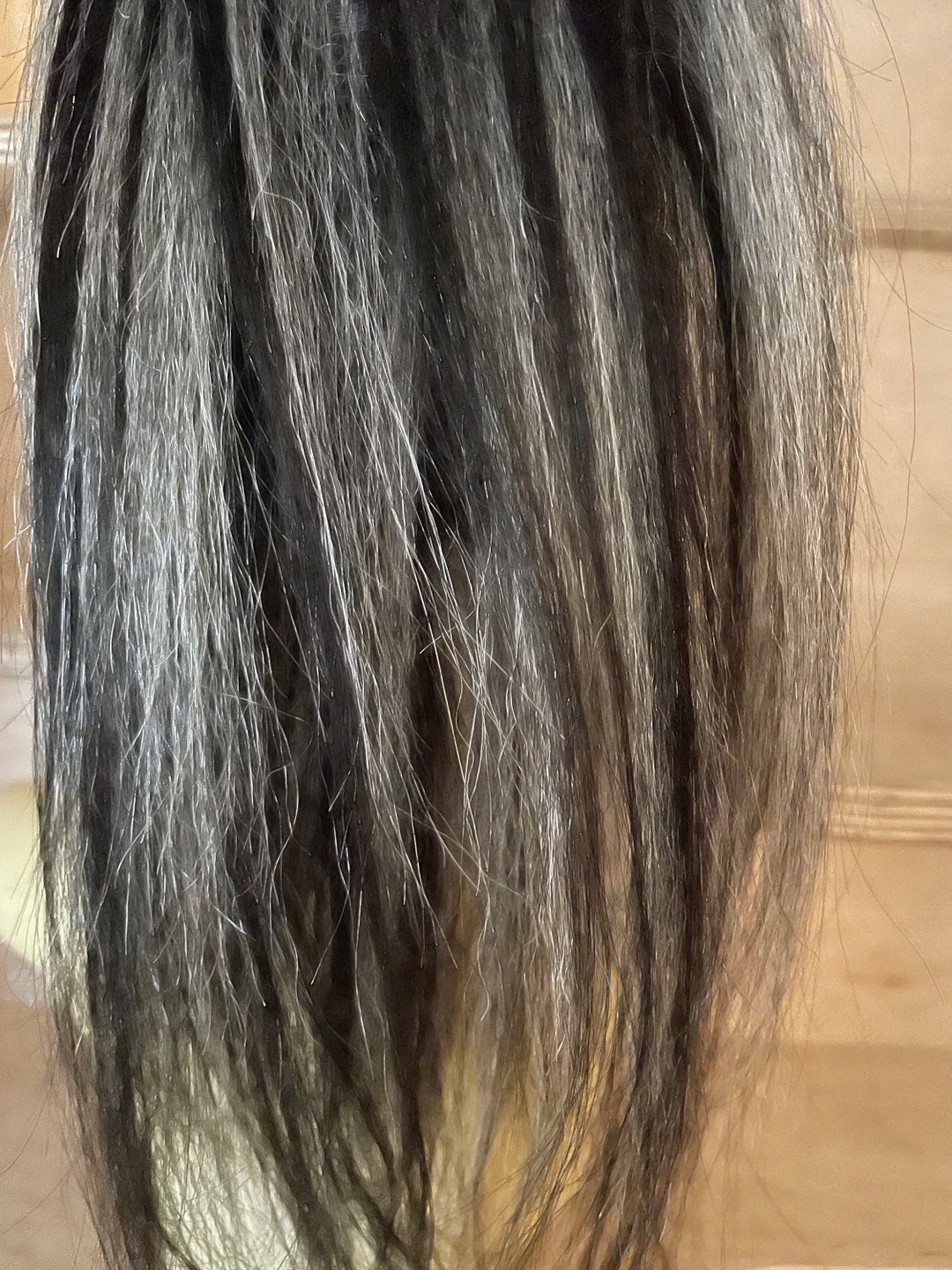 Black and Grey Salt and Pepper Highlights 1/51course Human Hair ...