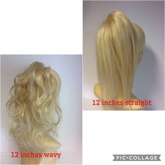 Human Hair Scrunchie Hairpiece Blonde Sw 12 Inches Etsy