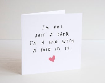 Cheeky Greeting Card: Hug with a Fold, Blank Inside