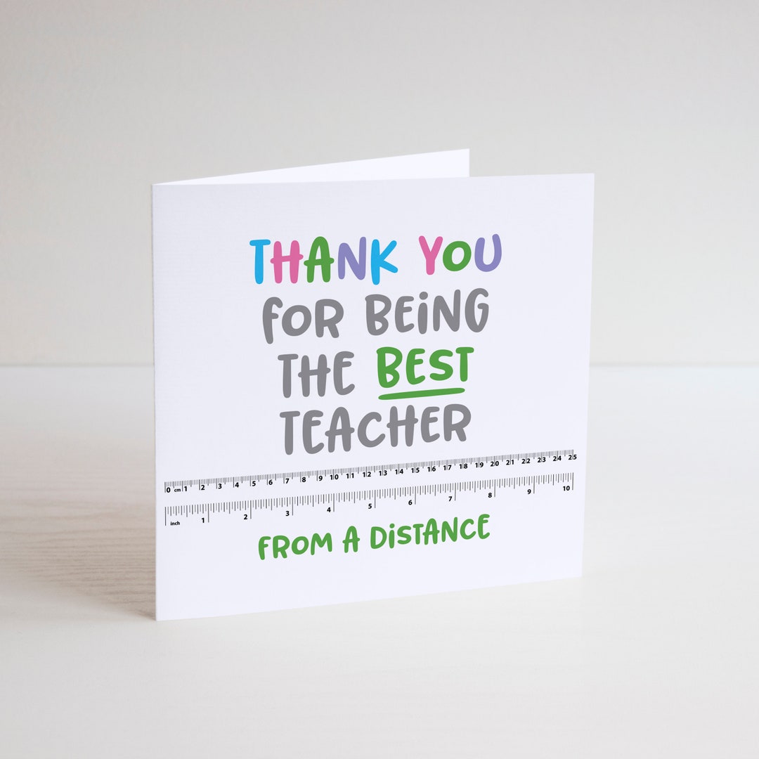 Thank You Teacher Card, Appreciation, Best Teacher, Distance Learning ...