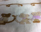 Rare 1960 39 s hand painted childrens headscarf. Mouse design, cute, unique, quirky, adorable, quaint mice with intertwined tails holding hands