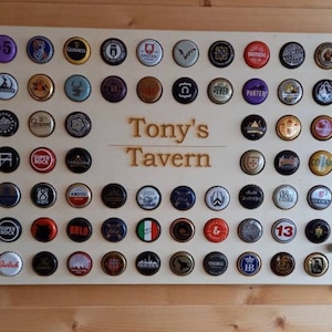 Oferta de día de pago: ¡Soporte para tapa de botella RECTANGULAR! Colección de exhibición de cerveza con forma de pub, regalo para bar o regalo del Día del Padre.