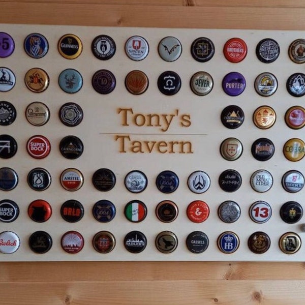 Pay day offer -!RECTANGLE Bottle Cap Holder - Shape Beer Pub Display Collection Den Bar Gift - Father’s Day gift