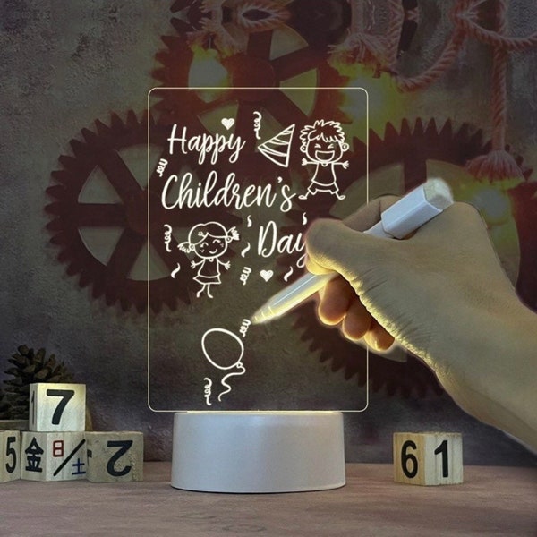 Light up - Note Board Creative Led Night Light USB Message Board Holiday Light  With Pen Gift For Children Girlfriend Decoration Night