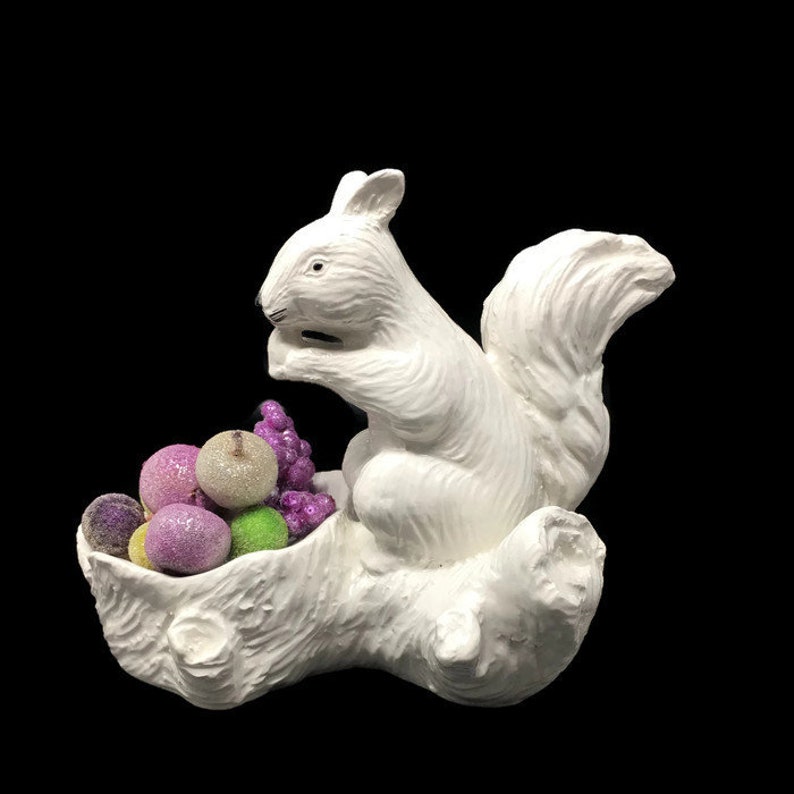 Vintage White Squirrel Nut Bowl Candy Dish MidCentury Etsy