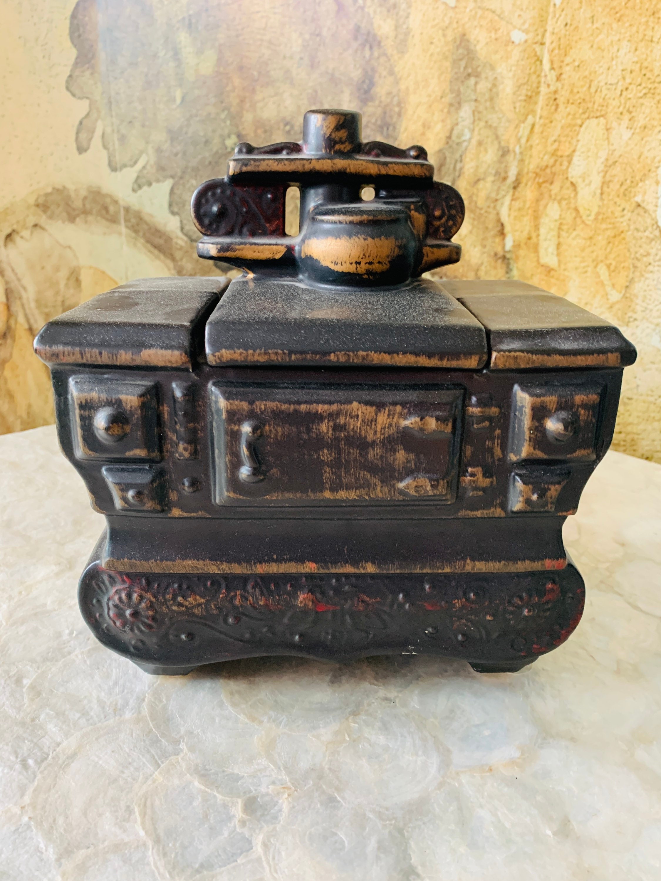 Vintage McCoy Cast Iron Stove Cookie Jar Rustic Farmhouse Etsy