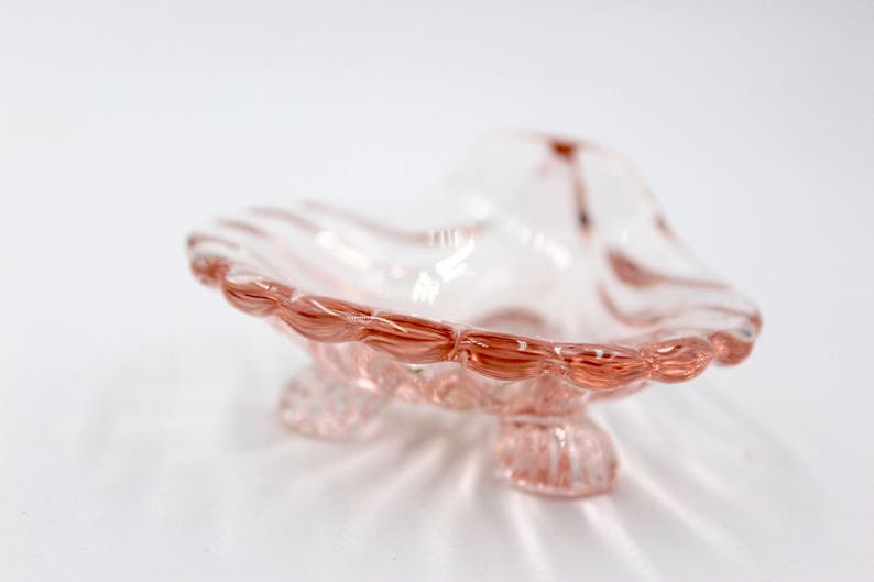 Vintage c1940s Amber 2 Each Pink Set of Eight Vintage Cambridge Glass Caprice NutSalt Dishes Green Blue Footed Shell Dishes