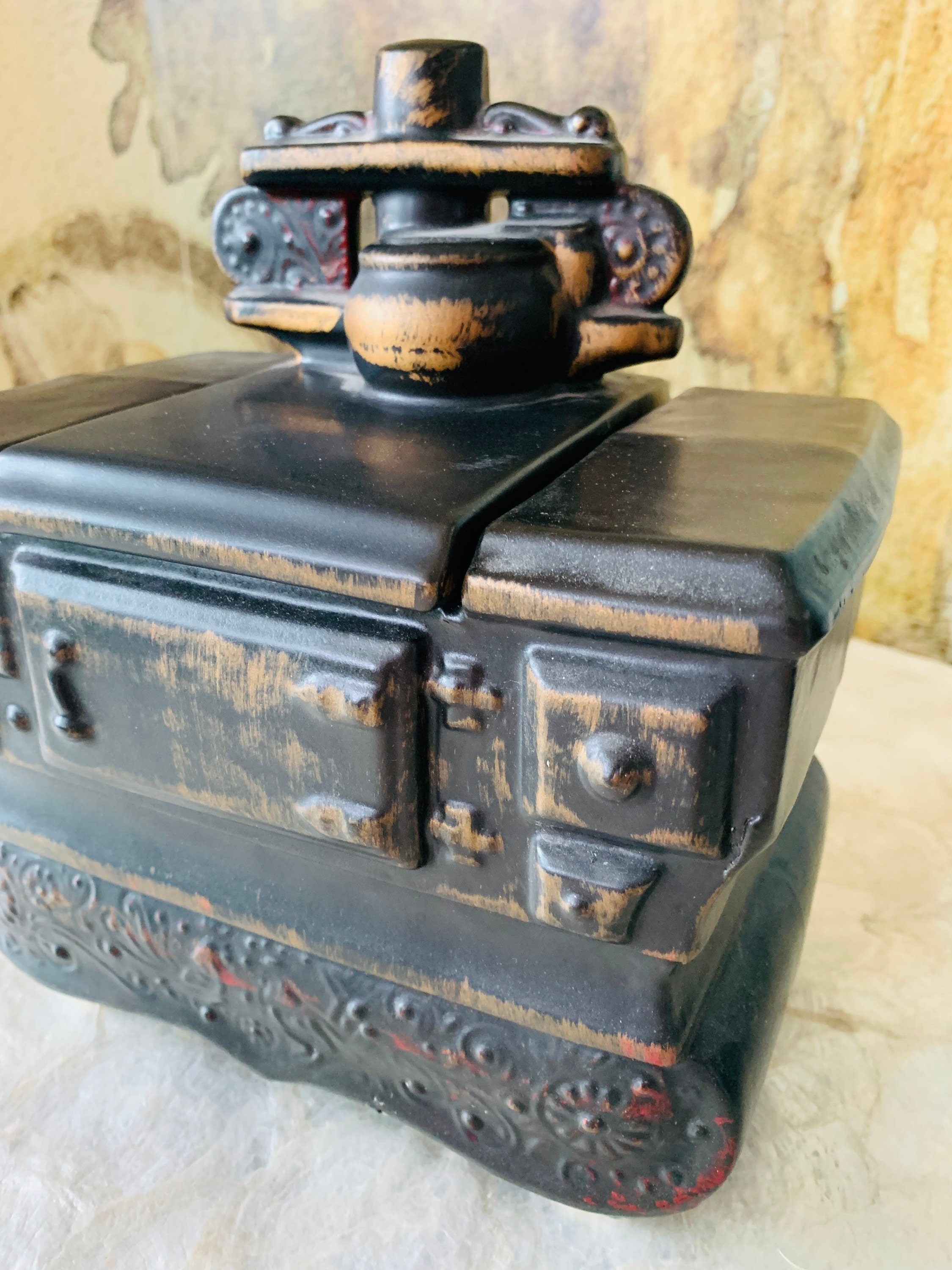 Vintage McCoy Cast Iron Stove Cookie Jar Rustic Farmhouse Etsy