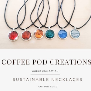 Colourful Sustainable Necklace, Pendant Handmade by Coffee Pod Creations, Recycled metal, Upcycled, Eco-Friendly Gift, Unique Unisex Gifts