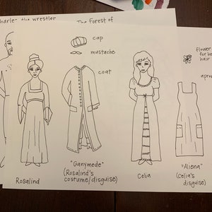 Color-Your-Own As You Like It Shakespeare popsicle puppets