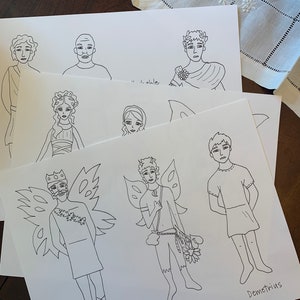 Color-Your-Own A Midsummer Nights Dream Shakespeare popsicle puppets image 4