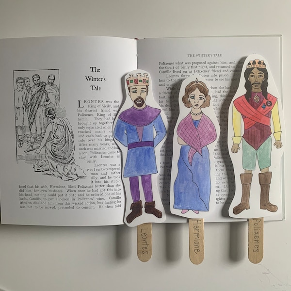 The Winter's Tale Shakespeare popsicle puppets