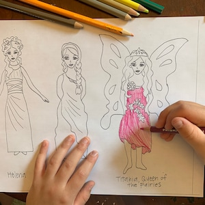 Color-Your-Own A Midsummer Nights Dream Shakespeare popsicle puppets image 2