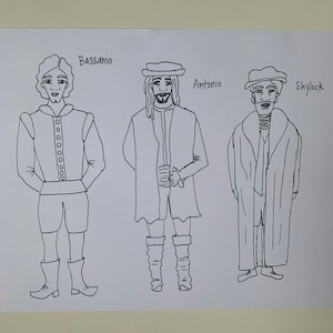 Color-Your-Own "The Merchant of Venice" Shakespeare popsicle puppets