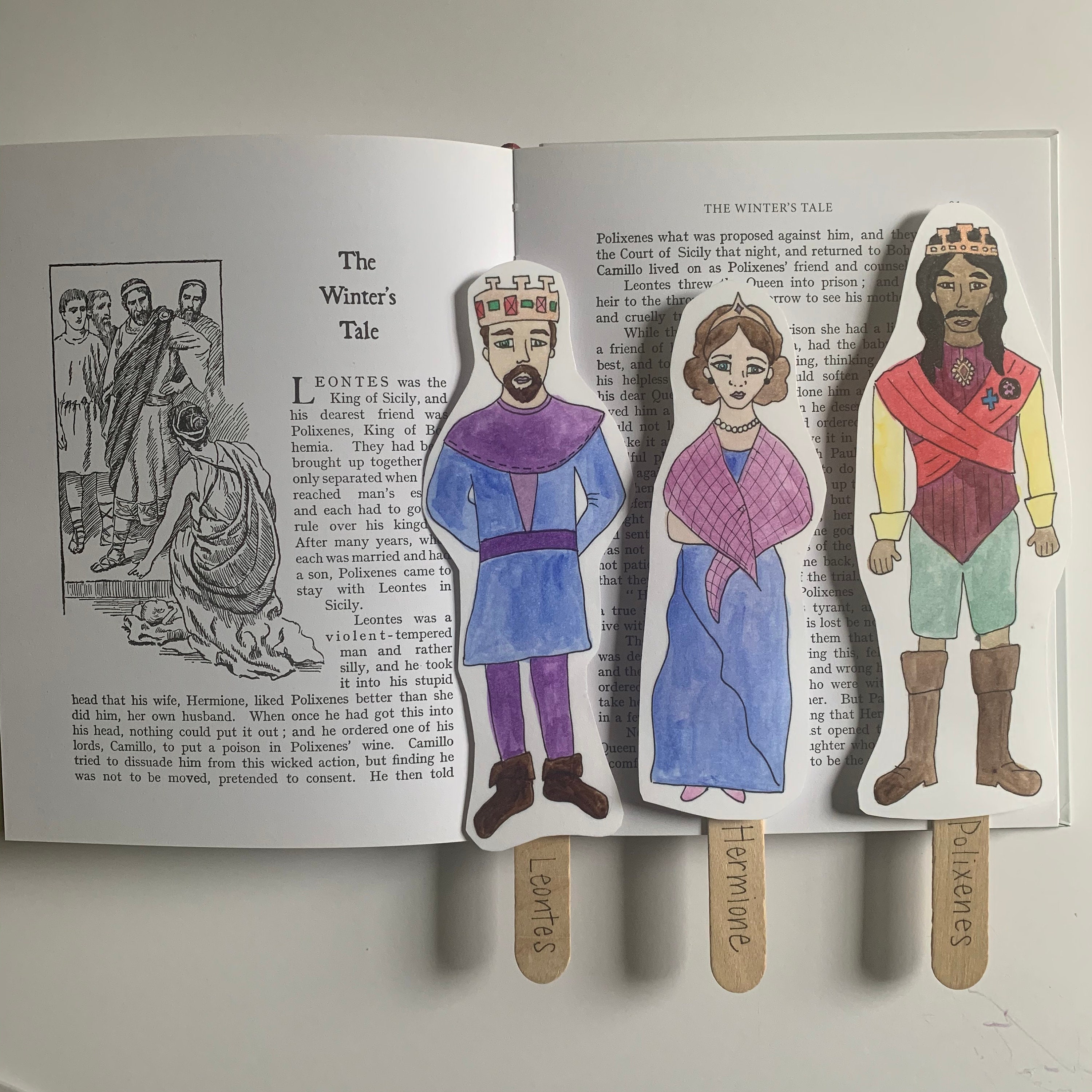Bundle of the Winters Tale Shakespeare Popsicle Puppets pic