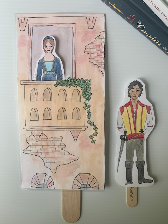 Romeo and Juliet Shakespeare popsicle puppets