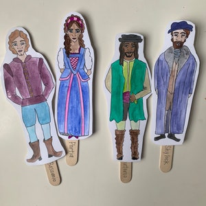 Bundle of "the Merchant of Venice" Shakespeare Popsicle Puppets - Etsy