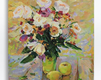 Peony painting Peony wall art Peonies painting peony artwork Floral oil painting Impasto painting Bouquet painting Oil painting original