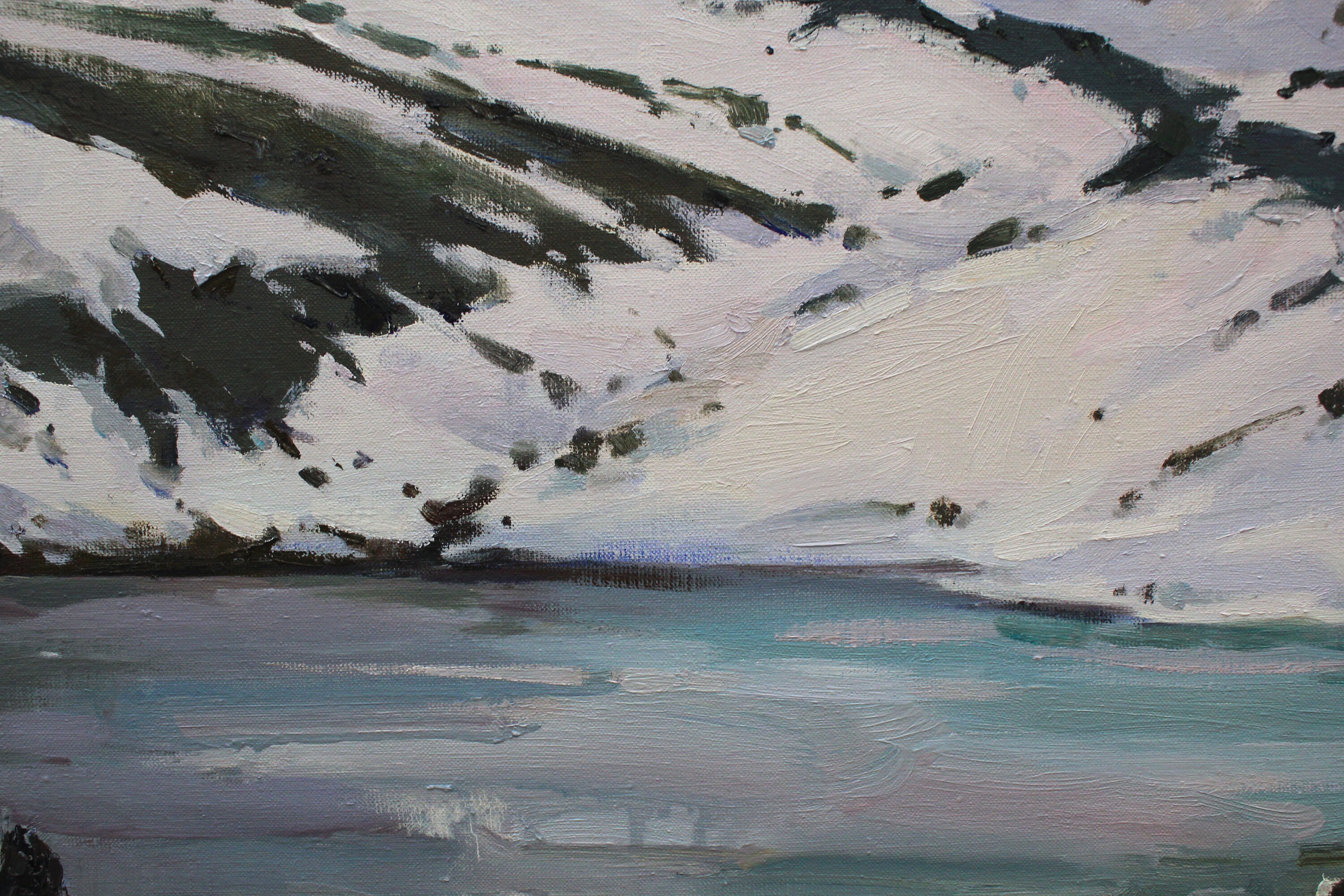 Mountain Lake Original Oil Painting Large Canvas Art Landscape Painting ...