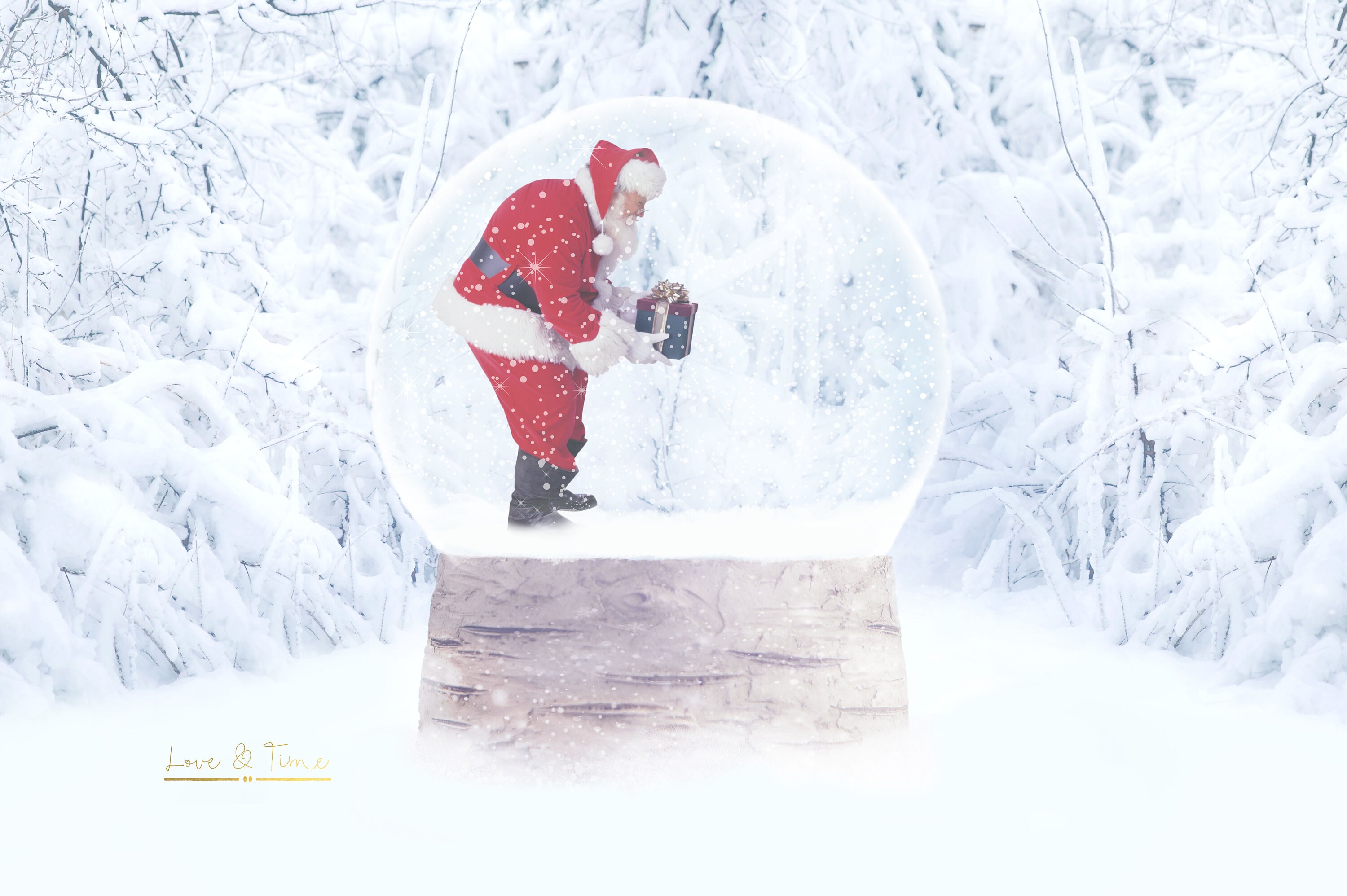 Christmas Snow Globe Digital Backdrop With Santa - Etsy UK