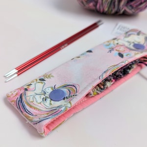 Unicorn with Baby DPN Cosy, Double Pointed Needle Holder, Knitting Needle Case, Sock Knitting Keeper, 6 or 7 inch
