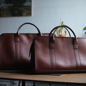 Reistas met monogram, leren weekendtas, leren plunjezak, leren plunjezak voor dames, sporttas heren, weekendtas