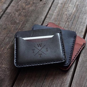 Custom Leather Wallet Slim Cardholder for Men Women Gift