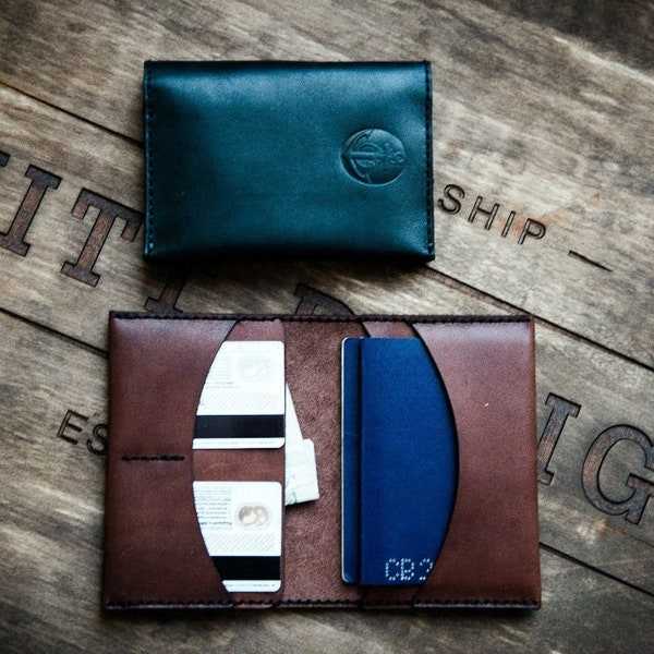 Leather Monogram Travel Case for Two Passports, Personalized Holder