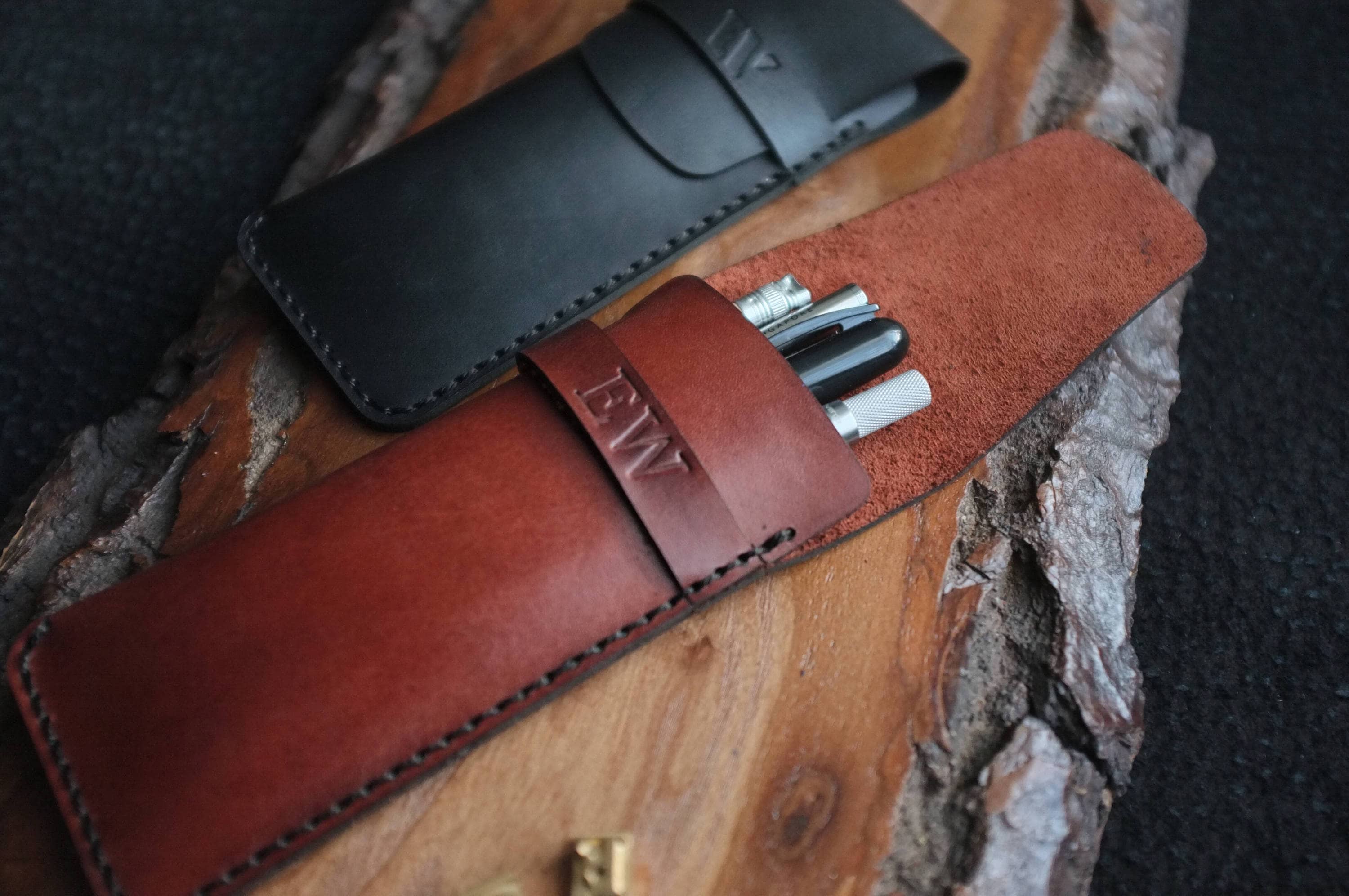 Leather Pen Holder Leather Pen Case Personalized Leather Pen Etsy