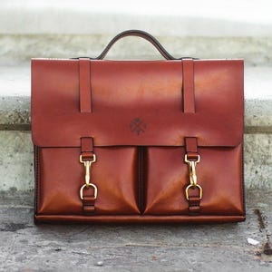 Sac en cuir fait main pour homme Sacoche en cuir pour ordinateur portable pour homme | Porte-documents de travail personnalisé | Cartable business personnalisé