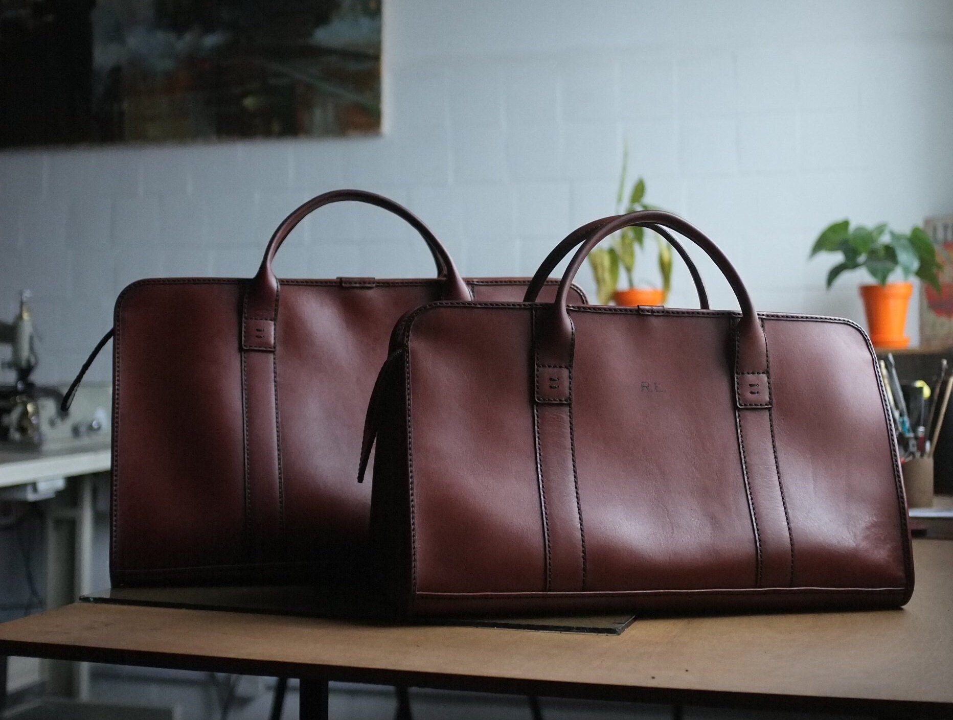 Monogramed Travel Bag, weekender leather bag, leather duffel, woman leather duffel, men gym bag, overnight bag