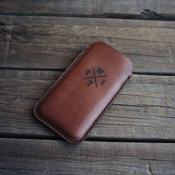 iPhone Leather Sleeve iPhone  5 6 7 8 X XR XS XS 11 12 13 14 15 Pro max iPhone leather iPhone leather pouch iPhone plus Monogram