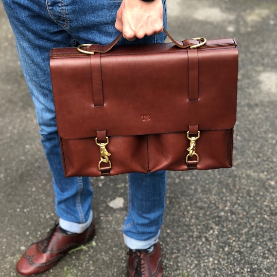 Handbag Laptop PC Shoulder Messenger Bag New Leather Men's Business Briefcase 