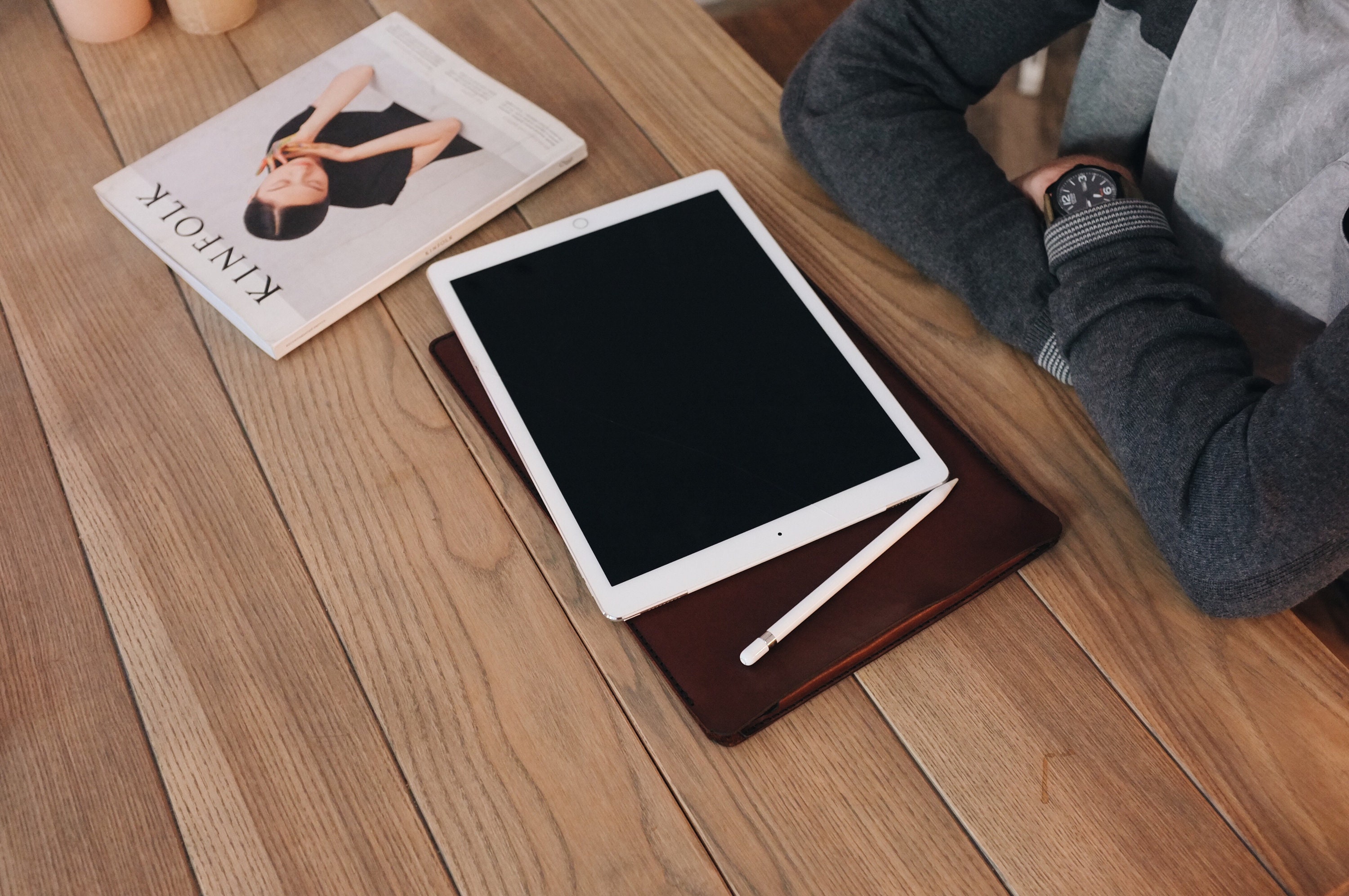 Ipad Pro Leather Case Apple Pencil Holder Ipad Pro Sleeve Etsy UK