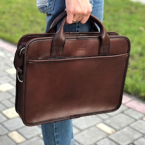 Leather mens briefcase leather briefcase mens handbag messenger bag leather satchel mens laptop bag