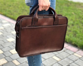Leather mens briefcase leather briefcase mens handbag messenger bag leather satchel mens laptop bag