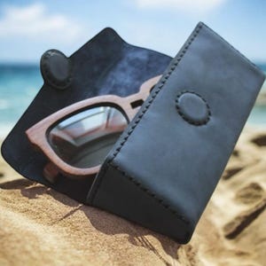 Handmade Leather Glasses Case: Full-Grain Sunglasses Sleeve