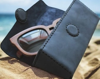 Handmade Leather Glasses Case: Full-Grain Sunglasses Sleeve