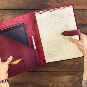 Gepersonaliseerde leren portfolio: A4-schetsboek, tablethouder
