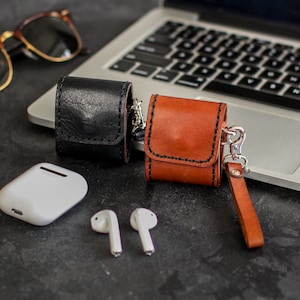 Handcrafted Leather Protective Case for AirPods Pro by Ukrainian Artisan