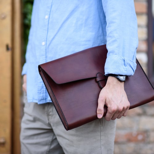 Handcrafted A4 Leather Folio Leather Portfolio Monogram Etsy Singapore