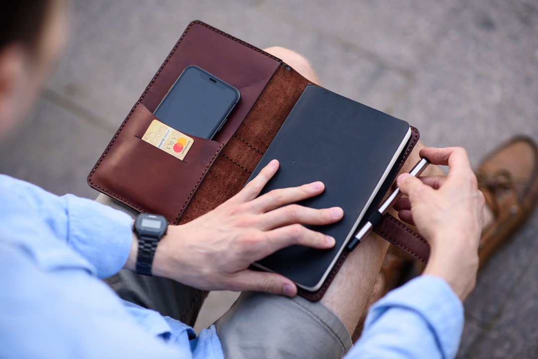 Moleskine Leather Cover With Pen Loop A6 A5 A4 B5 Field Notes Leuchtturm1917 Notebook Portfolio