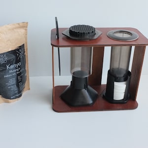 AeroPress-opbergerstandaard, houten AeroPress-station, opbergrek AeroPress