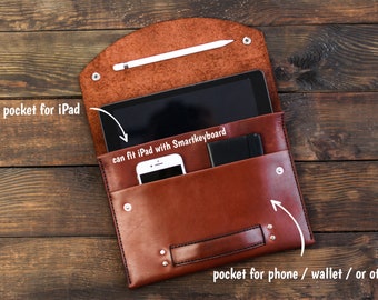 Custom IPad leather case with Pencil Slot - Perfect Fit for All Models