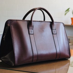 Personalisierte Leder Weekender Bag mit Monogramm - Custom Travel Duffel