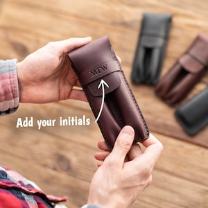 Leather Two-Pen Case: Artist Fountain Pen Pouch