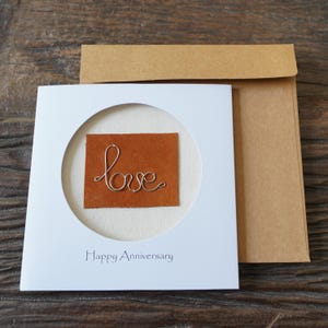 6 six year 6th wedding anniversary card Steel Iron Gift Card For Her Him, Handmade Steel Iron Wire Love Card for Couple, Wife, Husband