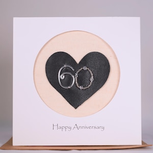60th 60 years Wedding Anniversary Card For Her Him, Handmade Anniversary Card for Wife, Husband