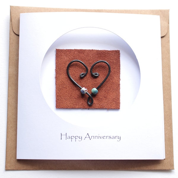 9th Pottery Anniversary Card, Handmade 9th Wedding Anniversary Card, pottery gifts card